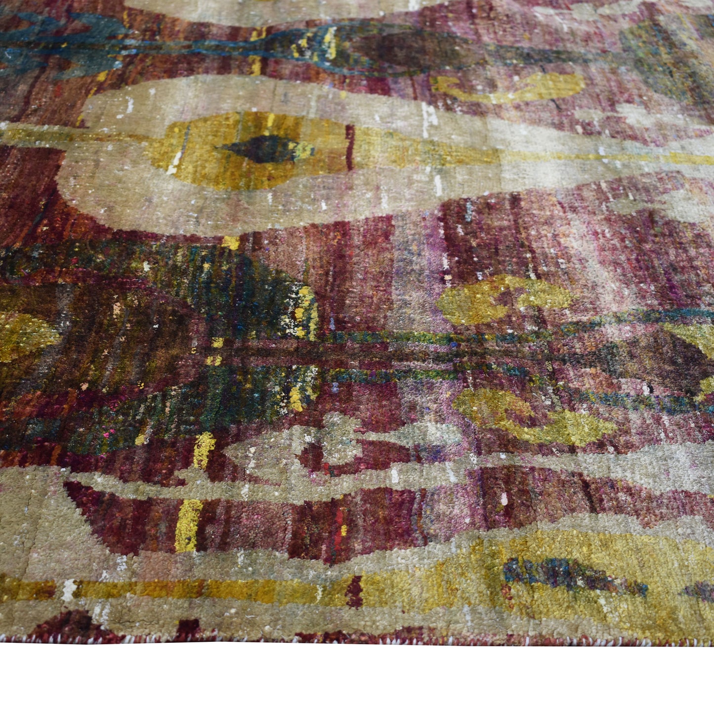 Pink Ivory Multy, Pure Sari Silk Regular Transitional Handknotted 8.10x12.1Ft 269x368Cms Area Rug
