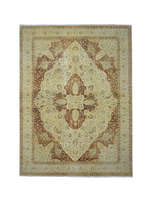Get trendy with Darbar Rust, Ivory, Blue and Multy Luxury Traditional  Pure Wool Handknotted Area Rug - Traditional Rugs available at Jaipur Oriental Rugs. Grab yours for $5330.00 today!