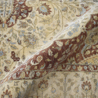 Rust Ivory, Pure Wool Traditional Darbar Handknotted 8.11x12.0Ft 273x367Cms Area Rug