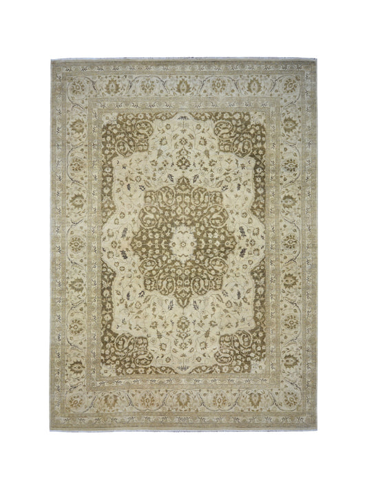 Get trendy with Haram Beige and Camel Heriz Luxury Traditional Pure Wool Handknotted Area Rug - Traditional Rugs available at Jaipur Oriental Rugs. Grab yours for $5280.00 today!