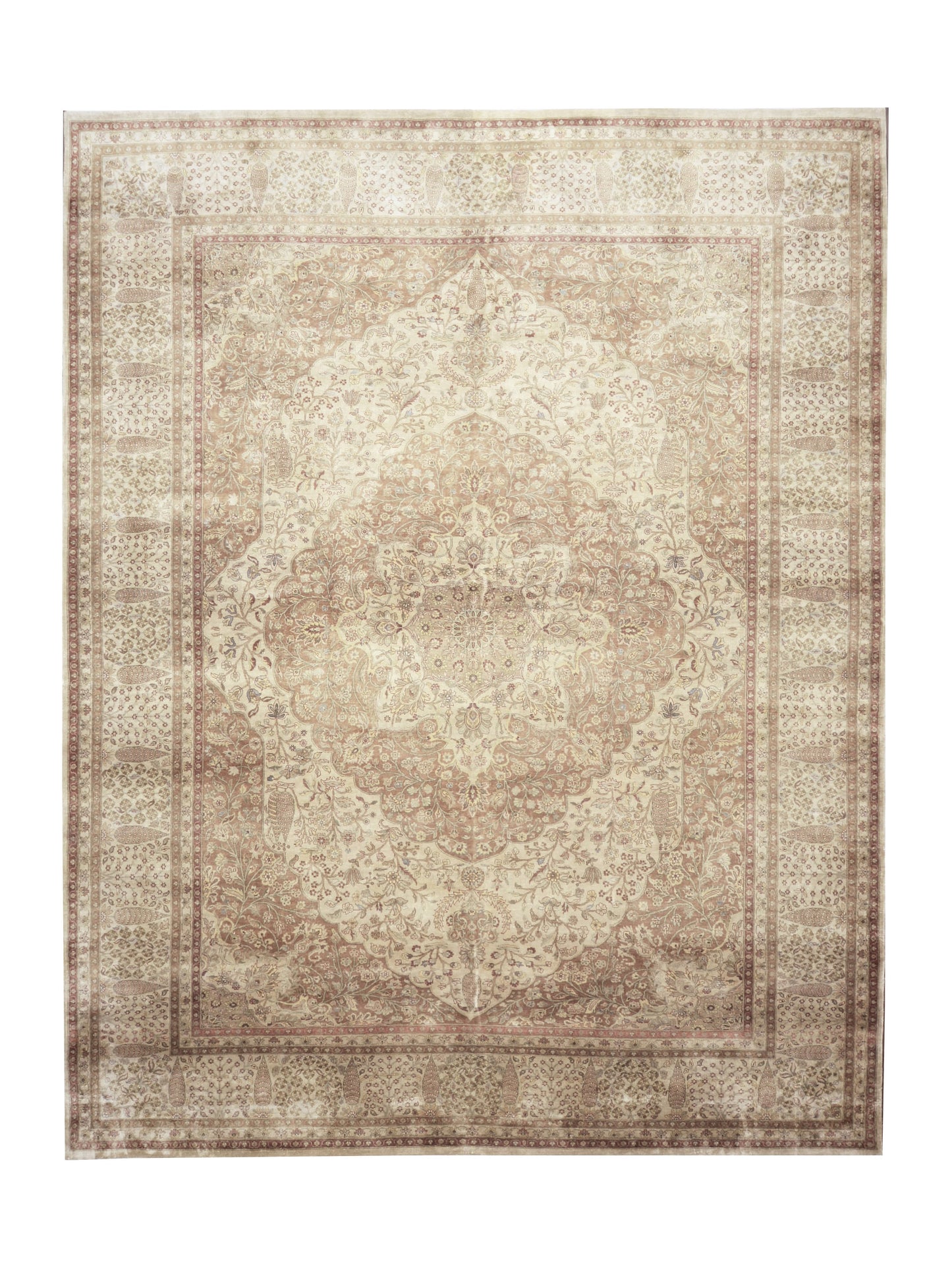 Camel Pure Silk Traditional Handknotted Luxury Area Rug