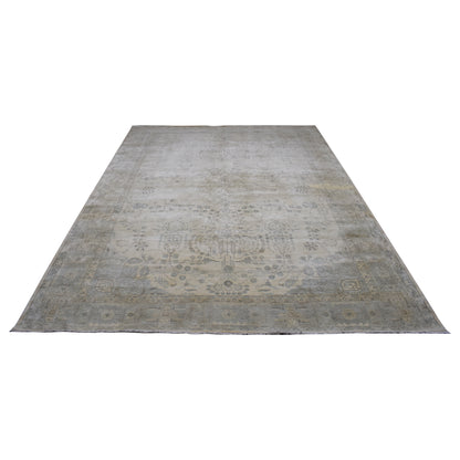 Garden Beige, Brown and Grey Heriz Luxury Traditional  Pure Wool Handknotted Area Rug