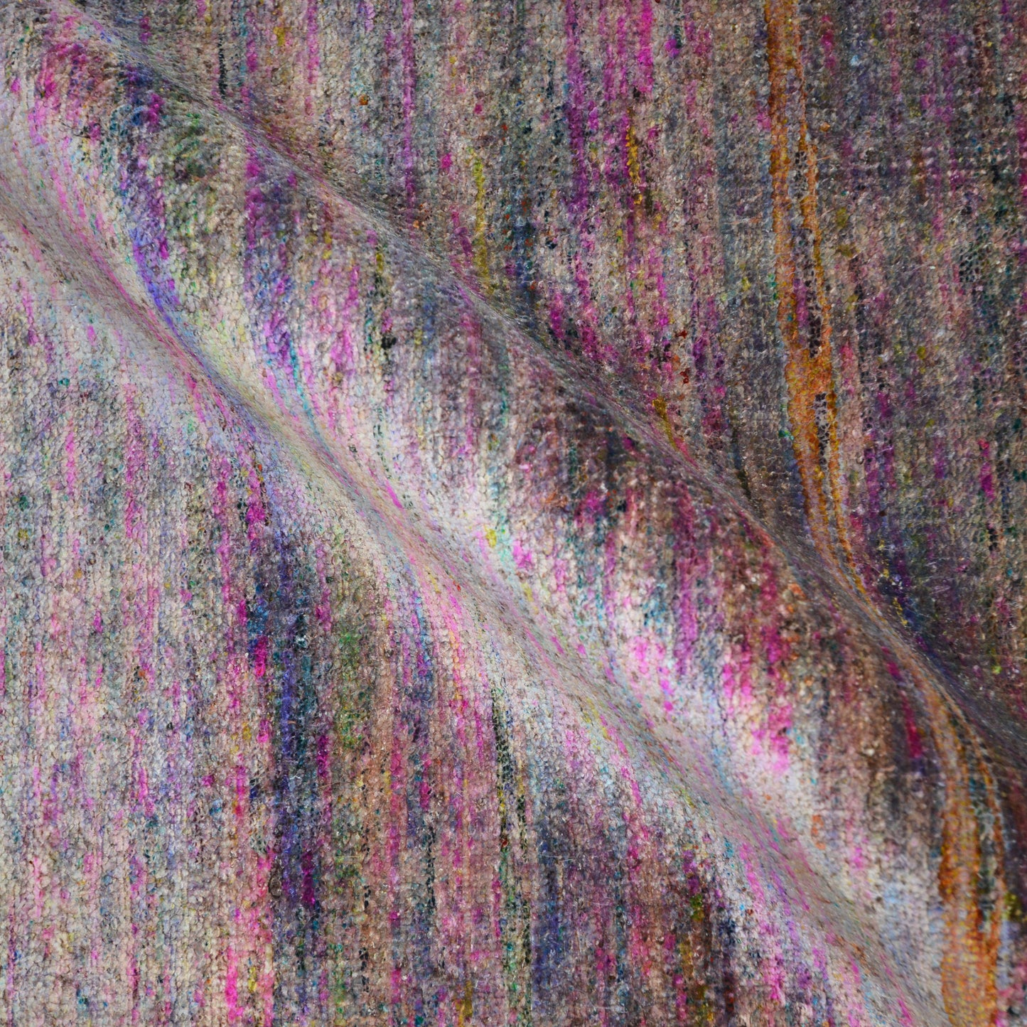 Brown Pink, Pure Sari Silk Modern Solid Handknotted 7.11x10.0Ft 240x305Cms Area Rug