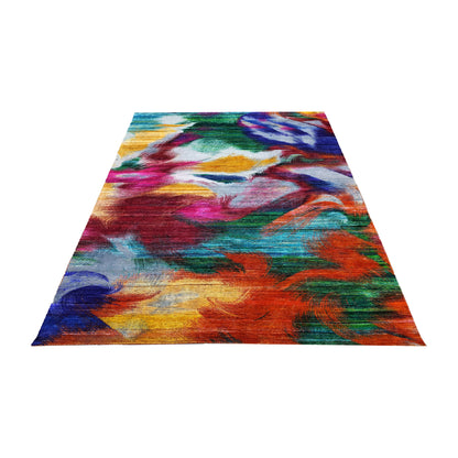 Multy Grey Sari Silk Wool Oxidized Abstract Modern Handknotted 8.11x11.10ft 272x361cms Area Rug