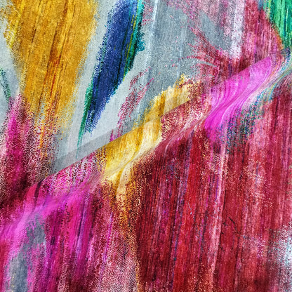 Multy Grey Sari Silk Wool Oxidized Abstract Modern Handknotted 8.11x11.10ft 272x361cms Area Rug