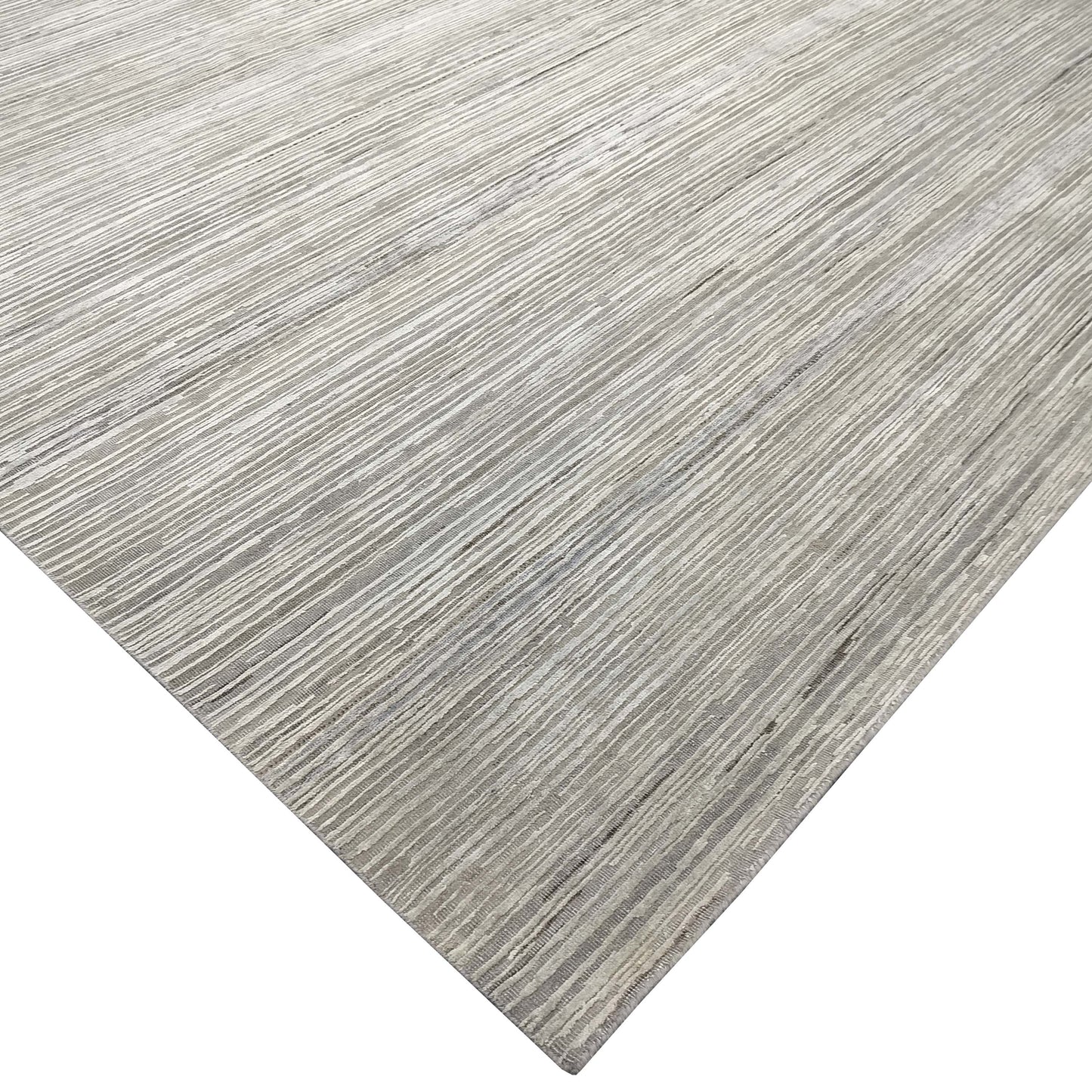 Beige Grey, Silk Wool Oxidized Textured Modern Handknotted 8.10x11.11Ft 271x364Cms Area Rug
