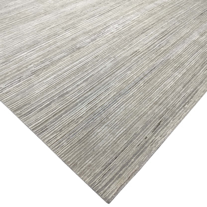 Beige Grey, Silk Wool Oxidized Textured Modern Handknotted 8.10x11.11Ft 271x364Cms Area Rug