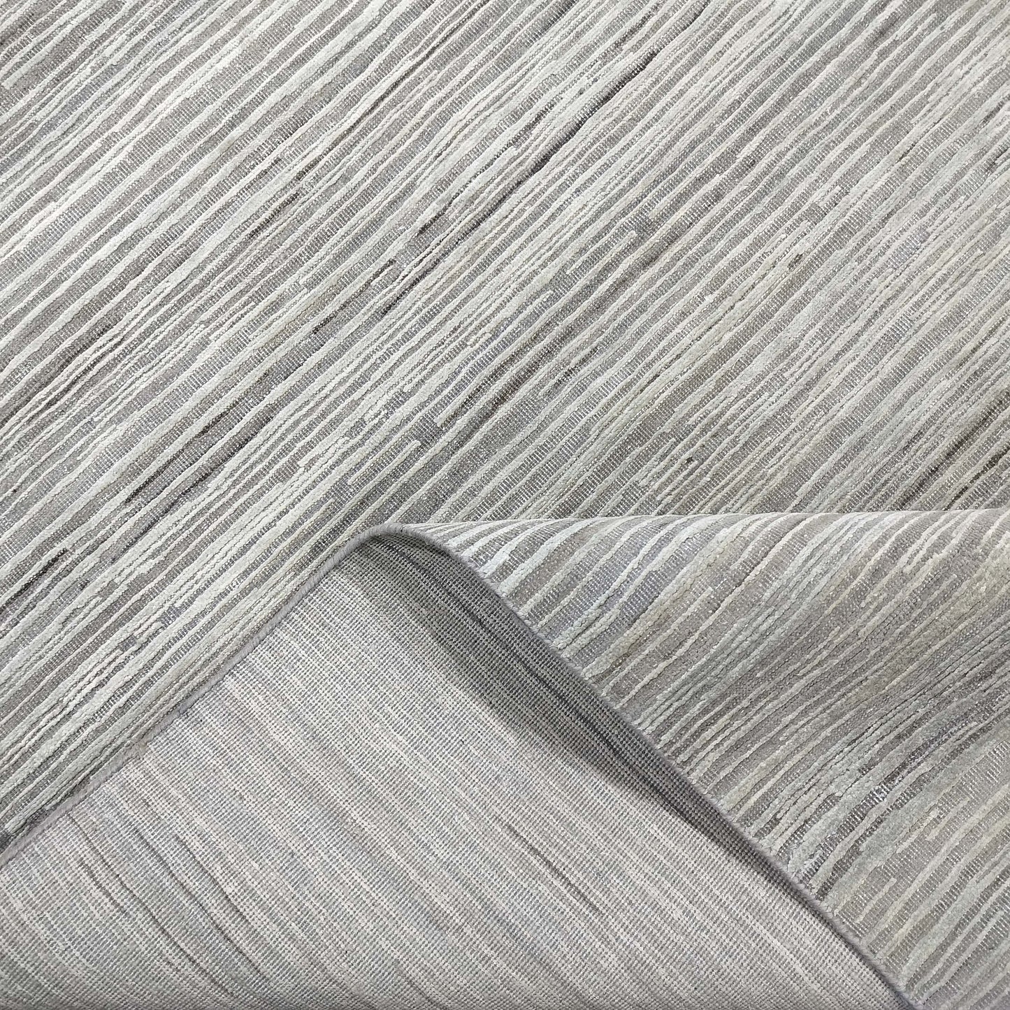 Beige Grey, Silk Wool Oxidized Textured Modern Handknotted 8.10x11.11Ft 271x364Cms Area Rug