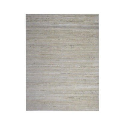 Beige Grey, Silk Wool Oxidized Textured Modern Handknotted 8.10x11.11Ft 271x364Cms Area Rug