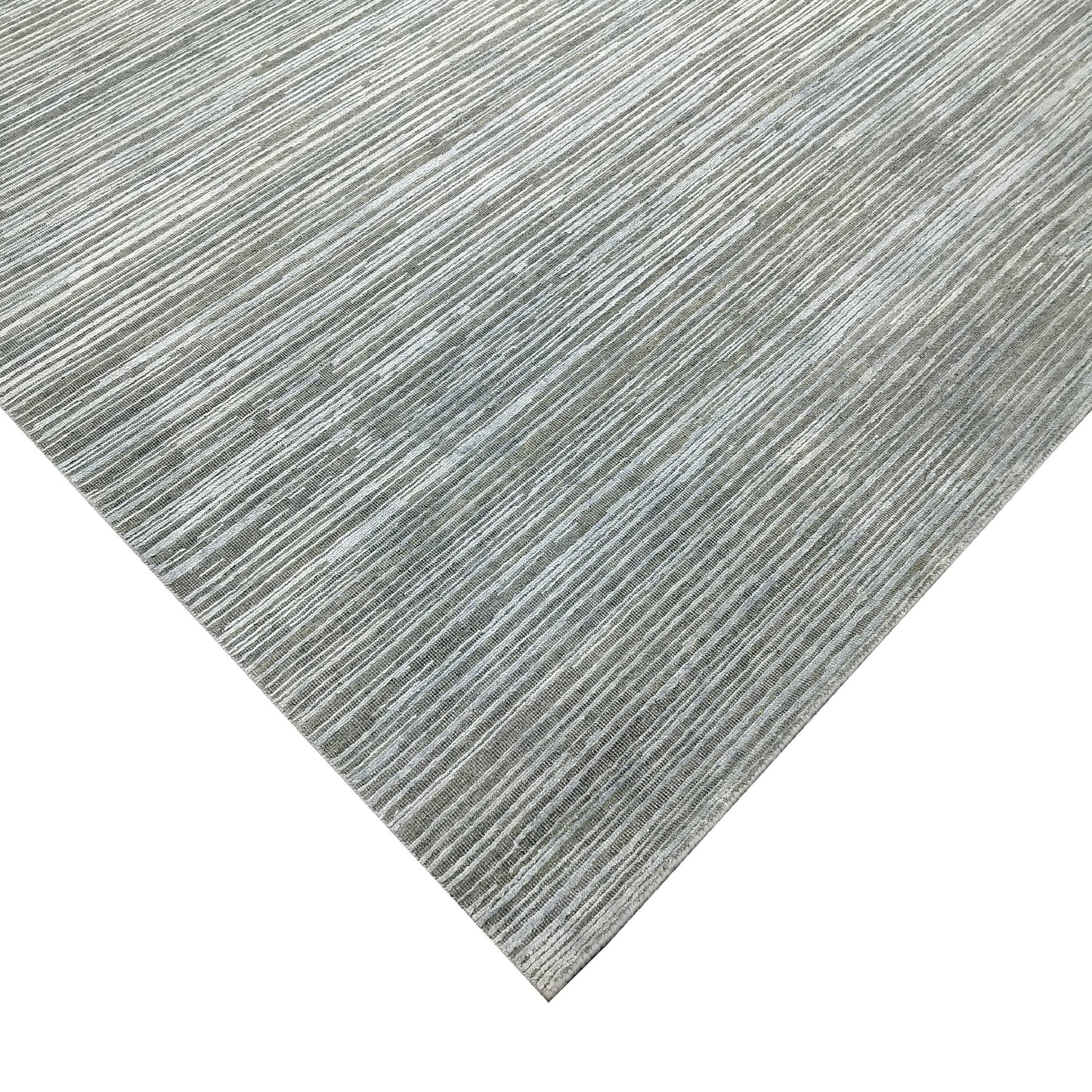 Beige L. Blue , Silk Wool Oxidized Textured Modern Handknotted 7.11x9.11Ft 241x302Cms Area Rug