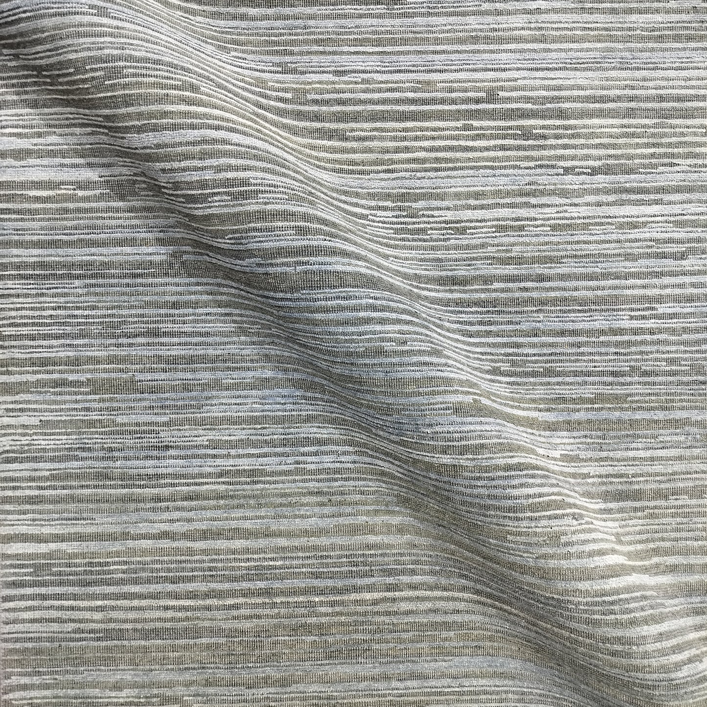 Beige L. Blue , Silk Wool Oxidized Textured Modern Handknotted 7.11x9.11Ft 241x302Cms Area Rug