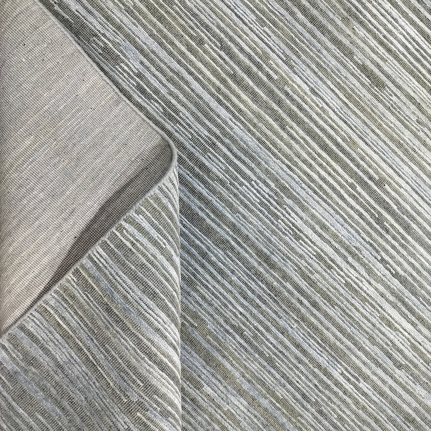 Beige L. Blue , Silk Wool Oxidized Textured Modern Handknotted 7.11x9.11Ft 241x302Cms Area Rug