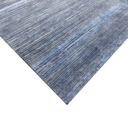 Blue and Grey, Silk and Wool Oxidized Modern Handknotted 7.10x10.1Ft 238x306Cms Area Rug