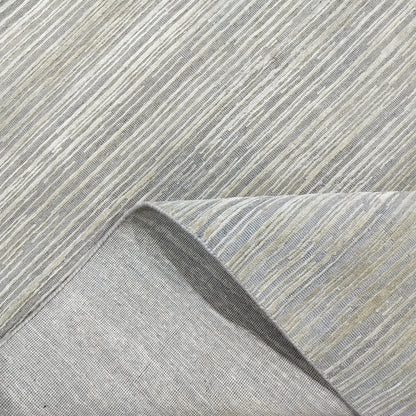 Beige Blue, Silk Wool Modern Textured Handknotted 8.0x9.9Ft 245x298Cms Area Rug