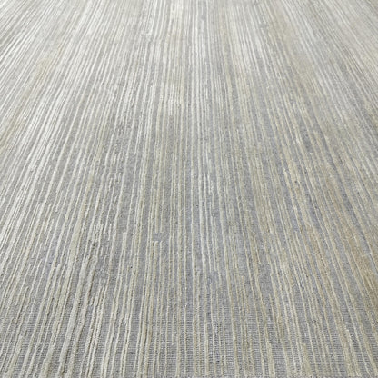 Beige Blue, Silk Wool Modern Textured Handknotted 8.0x9.9Ft 245x298Cms Area Rug