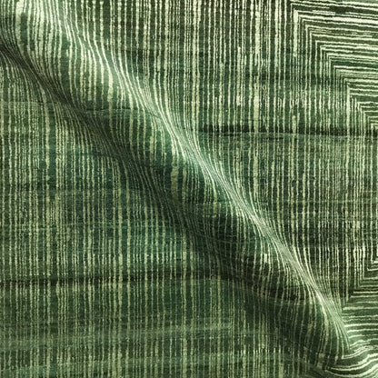 Deep Green, Silk Wool Oxidized Modern Handknotted 9.0x12.0Ft 274x365Cms Area Rug