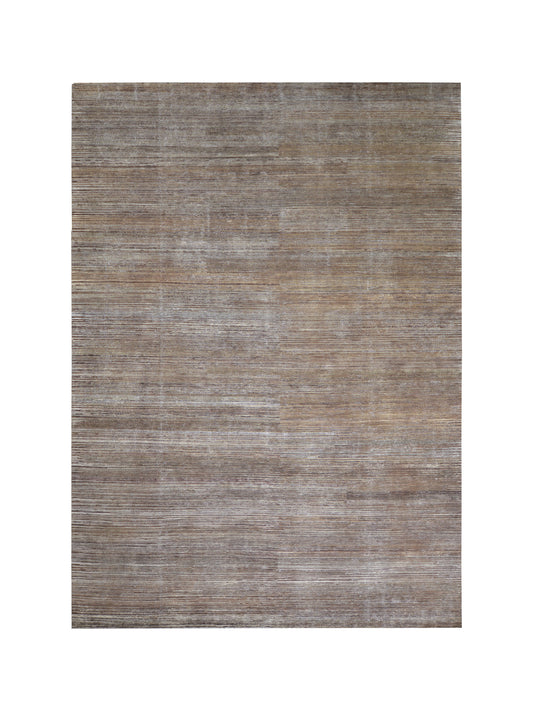 Brown Silk Wool Oxidized Modern Handknotted 9.10x14.2ft 300x432cms Area Rug