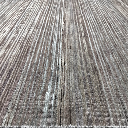 Brown Silk Wool Oxidized Modern Handknotted 9.10x14.2ft 300x432cms Area Rug