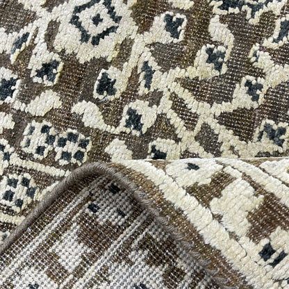 Brown and Beige Silk and Wool Persian Tabriz Traditional Handknotted 8.10x12.0ft 268x366Cms Area Rug
