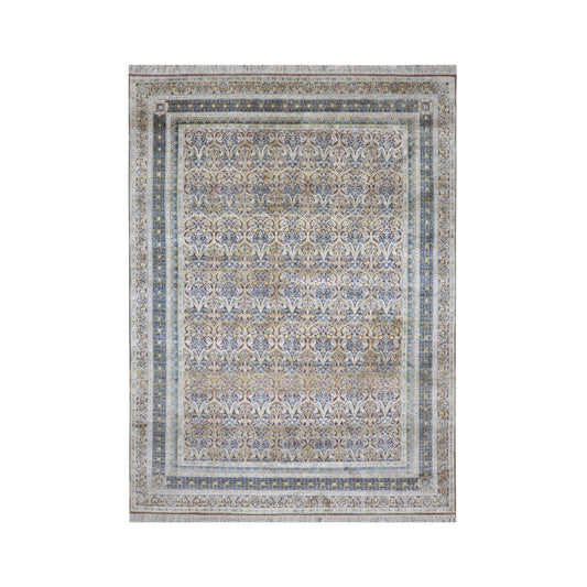 Brown and Gold, Silk Wool Oxidized Traditional Persian Handknotted 9.0x12.2ft 274x371Cms Area Rug
