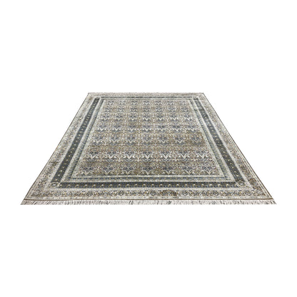 Brown and Gold, Silk Wool Oxidized Traditional Persian Handknotted 9.0x12.2ft 274x371Cms Area Rug
