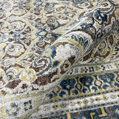 Brown and Gold, Silk Wool Oxidized Traditional Persian Handknotted 9.0x12.2ft 274x371Cms Area Rug