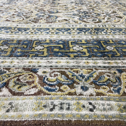 Brown and Gold, Silk Wool Oxidized Traditional Persian Handknotted 9.0x12.2ft 274x371Cms Area Rug