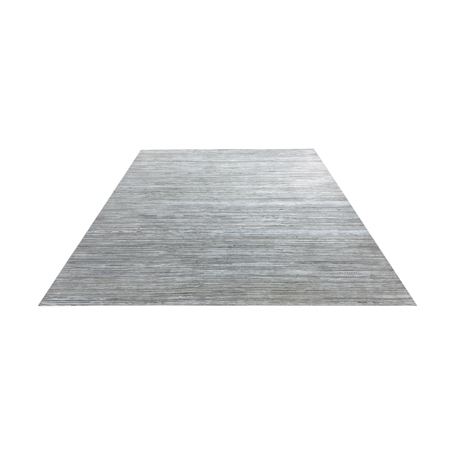 Grey Ivory, Silk Wool Modern Textured Handknotted 8.0x10.6Ft 245x320Cms Area Rug