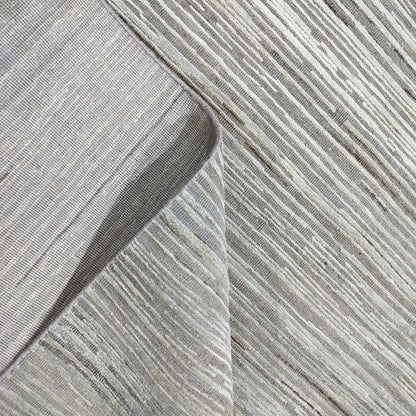 Grey Ivory, Silk Wool Modern Textured Handknotted 8.0x10.6Ft 245x320Cms Area Rug