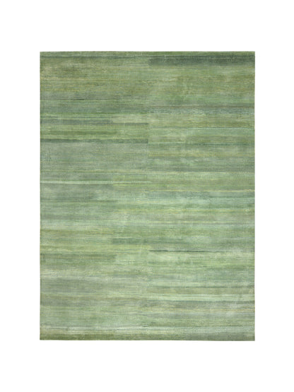 Green Gold, Silk Wool Modern Handknotted 8.11x12.0Ft 271x365Cms Area Rug
