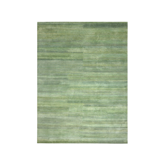 Green Gold, Silk Wool Modern Handknotted 8.11x12.0Ft 271x365Cms Area Rug