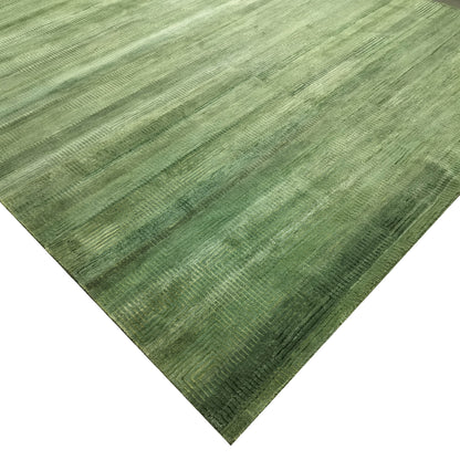 Green Gold, Silk Wool Modern Handknotted 8.11x12.0Ft 271x365Cms Area Rug