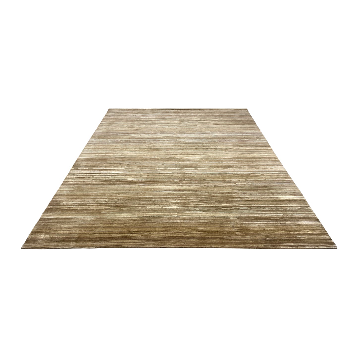 Gold Brown, Silk Wool Regular Modern Textured Handknotted 9.10x14.2Ft 300x431Cms Area Rug