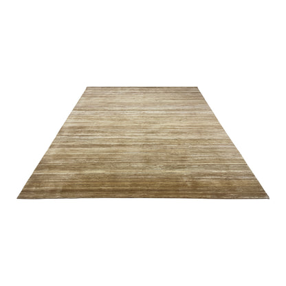 Gold Brown, Silk Wool Regular Modern Textured Handknotted 9.10x14.2Ft 300x431Cms Area Rug