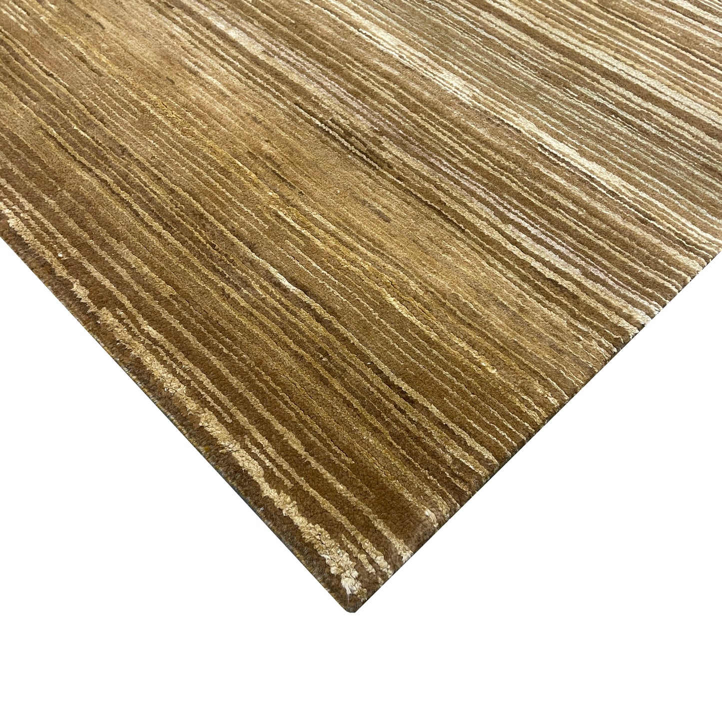 Gold Brown, Silk Wool Regular Modern Textured Handknotted 9.10x14.2Ft 300x431Cms Area Rug