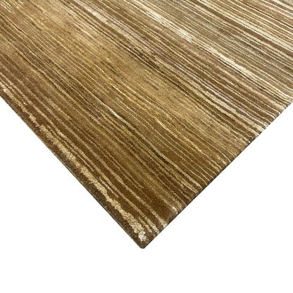 Gold Brown, Silk Wool Regular Modern Textured Handknotted 9.10x14.2Ft 300x431Cms Area Rug