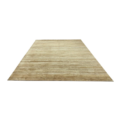 Gold Brown, Silk Wool Regular Modern Textured Handknotted 9.10x14.2Ft 300x431Cms Area Rug