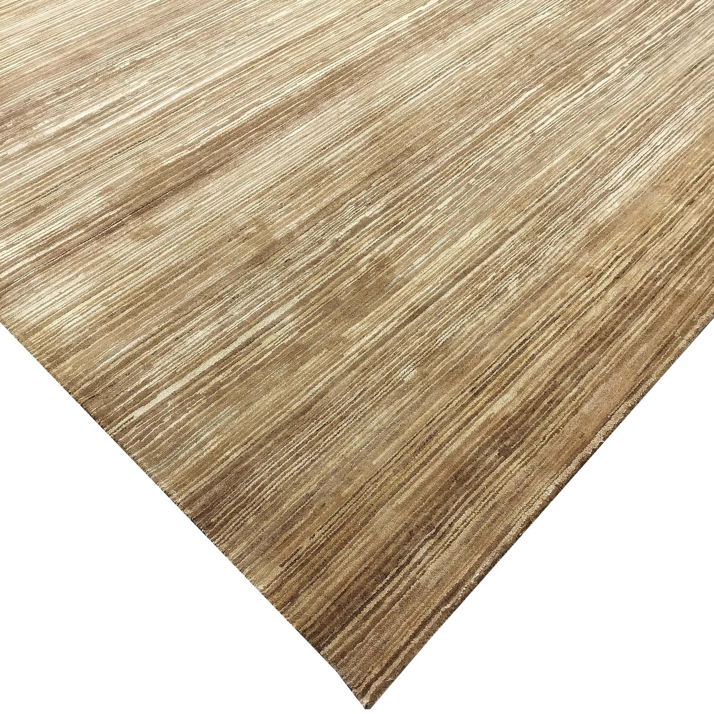 Gold Brown, Silk Wool Regular Modern Textured Handknotted 9.10x14.2Ft 300x431Cms Area Rug