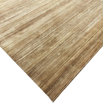 Gold Brown, Silk Wool Regular Modern Textured Handknotted 9.10x14.2Ft 300x431Cms Area Rug