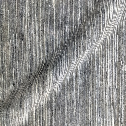 Blue Grey, Silk Wool Oxidized Modern Plain Handknotted 5.0x6.11Ft 152x212Cms Area Rug