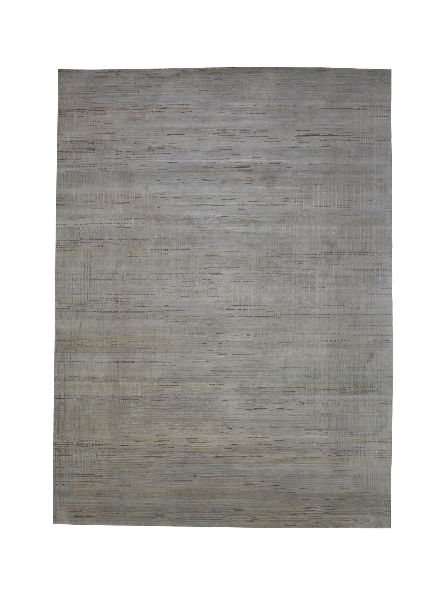 Grey Multy, Silk Wool Regular Modern Handknotted 8.11x12.1Ft 272x368Cms Area Rug