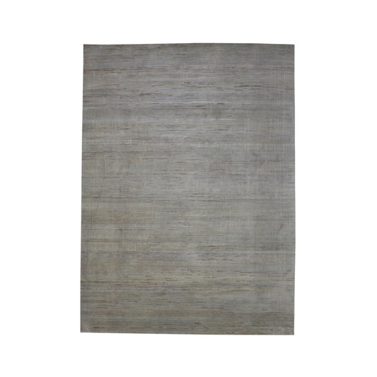 Grey Multy, Silk Wool Regular Modern Handknotted 8.11x12.1Ft 272x368Cms Area Rug