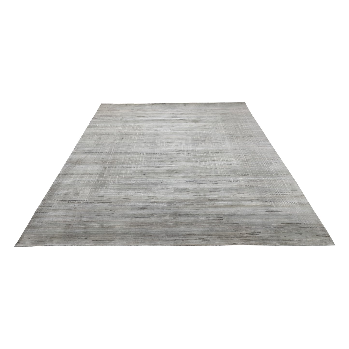 Grey Multy, Silk Wool Regular Modern Handknotted 8.11x12.1Ft 272x368Cms Area Rug