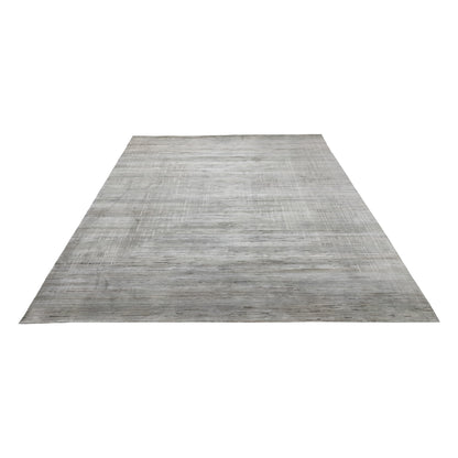 Grey Multy, Silk Wool Regular Modern Handknotted 8.11x12.1Ft 272x368Cms Area Rug