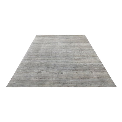 Grey Multy, Silk Wool Regular Modern Handknotted 8.11x12.1Ft 272x368Cms Area Rug