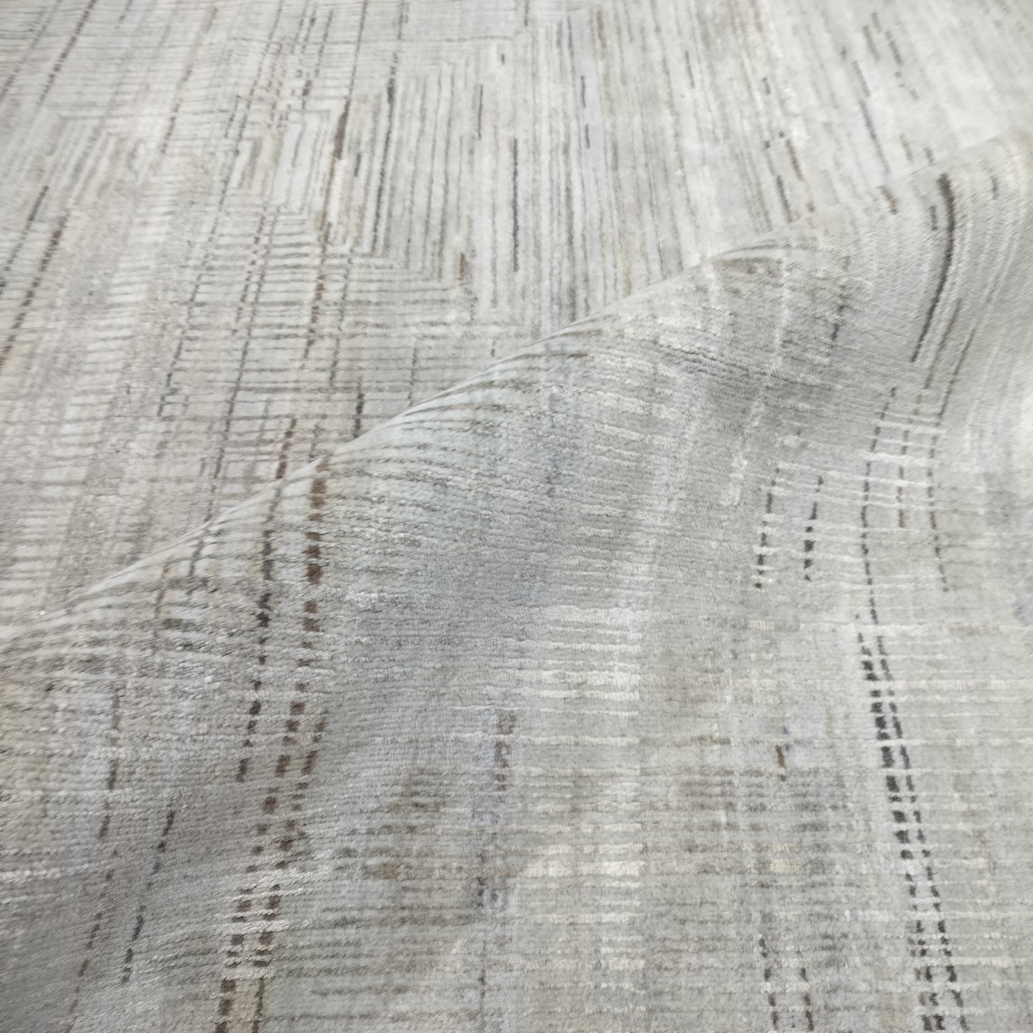 Grey Multy, Silk Wool Regular Modern Handknotted 8.11x12.1Ft 272x368Cms Area Rug