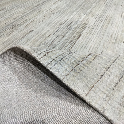 Grey Multy, Silk Wool Regular Modern Handknotted 8.11x12.1Ft 272x368Cms Area Rug