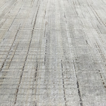 Grey Multy, Silk Wool Regular Modern Handknotted 8.11x12.1Ft 272x368Cms Area Rug