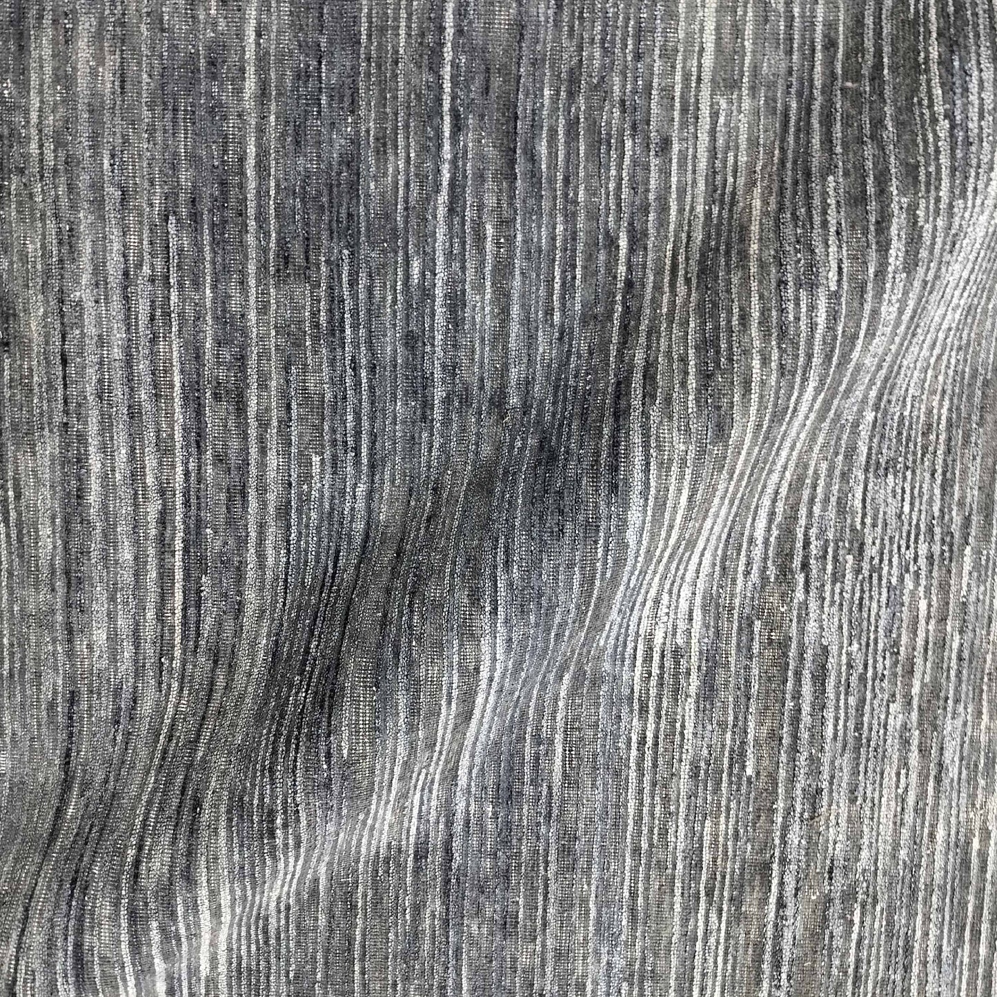 D. Grey Blue, Silk Wool Oxidized Modern Handknotted 6.0x9.2Ft 182x280Cms Area Rug