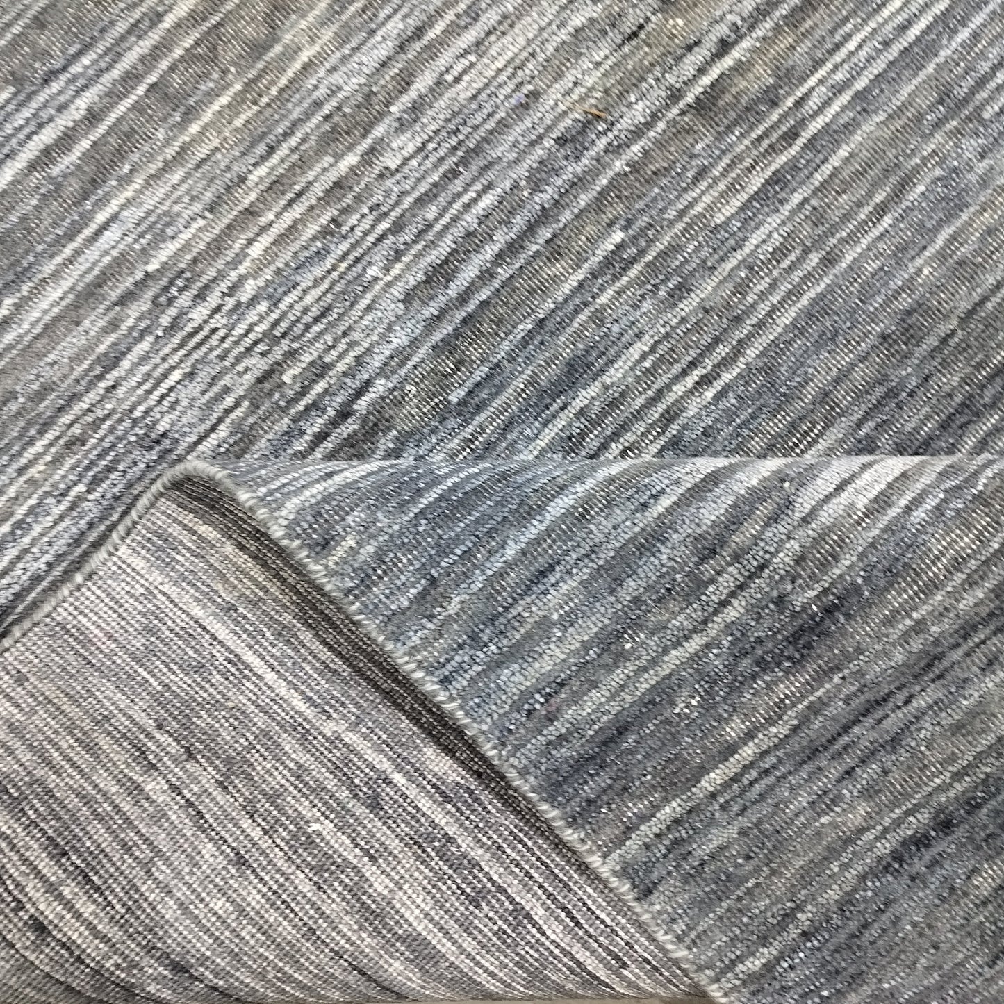 D. Grey Blue, Silk Wool Oxidized Modern Handknotted 6.0x9.2Ft 182x280Cms Area Rug